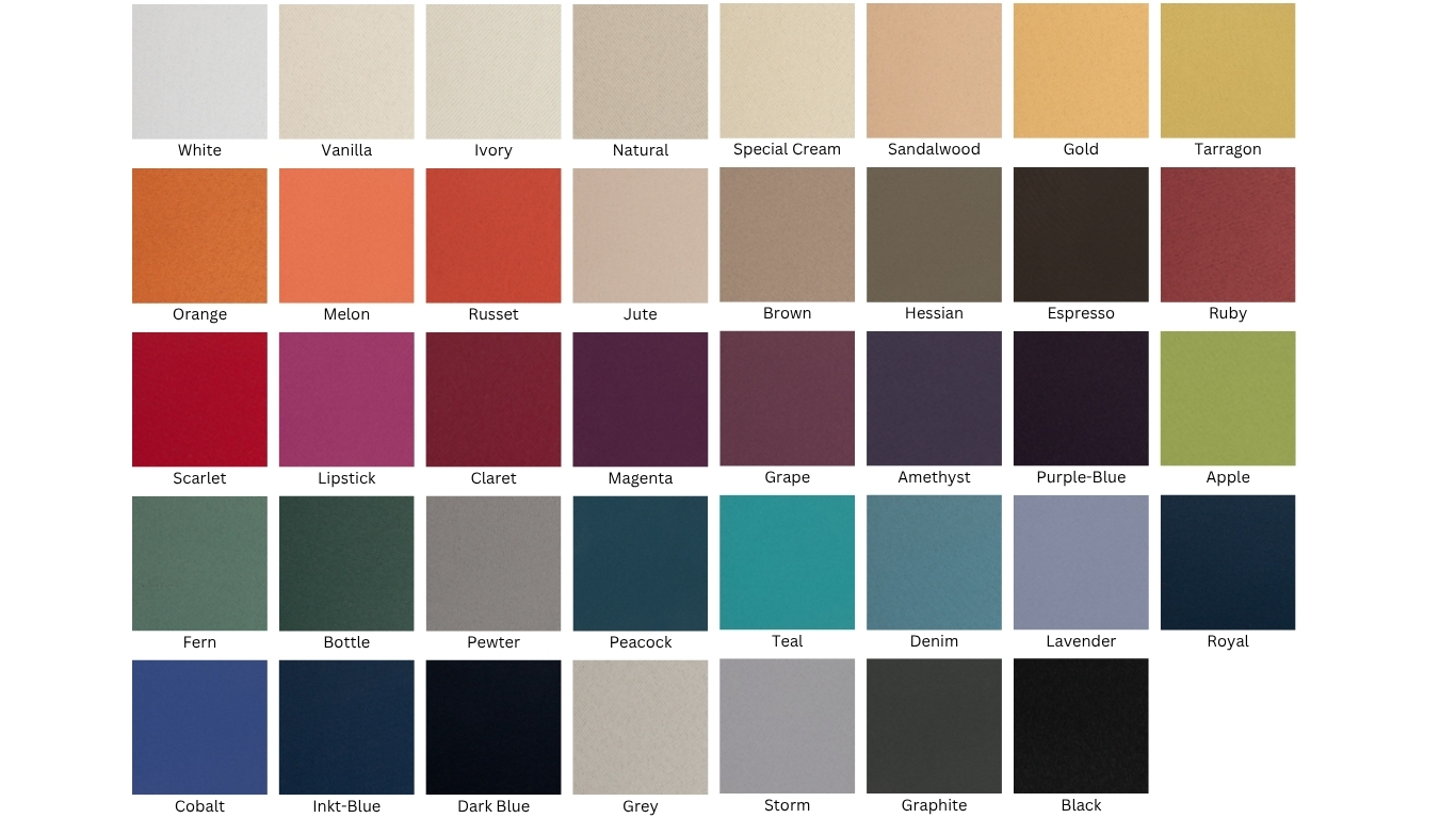 Pegasus Fabric Colour Pallet